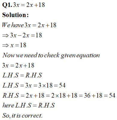 Class 8 Maths Linear Equations in One Variable Exercise 2.3 Q1.