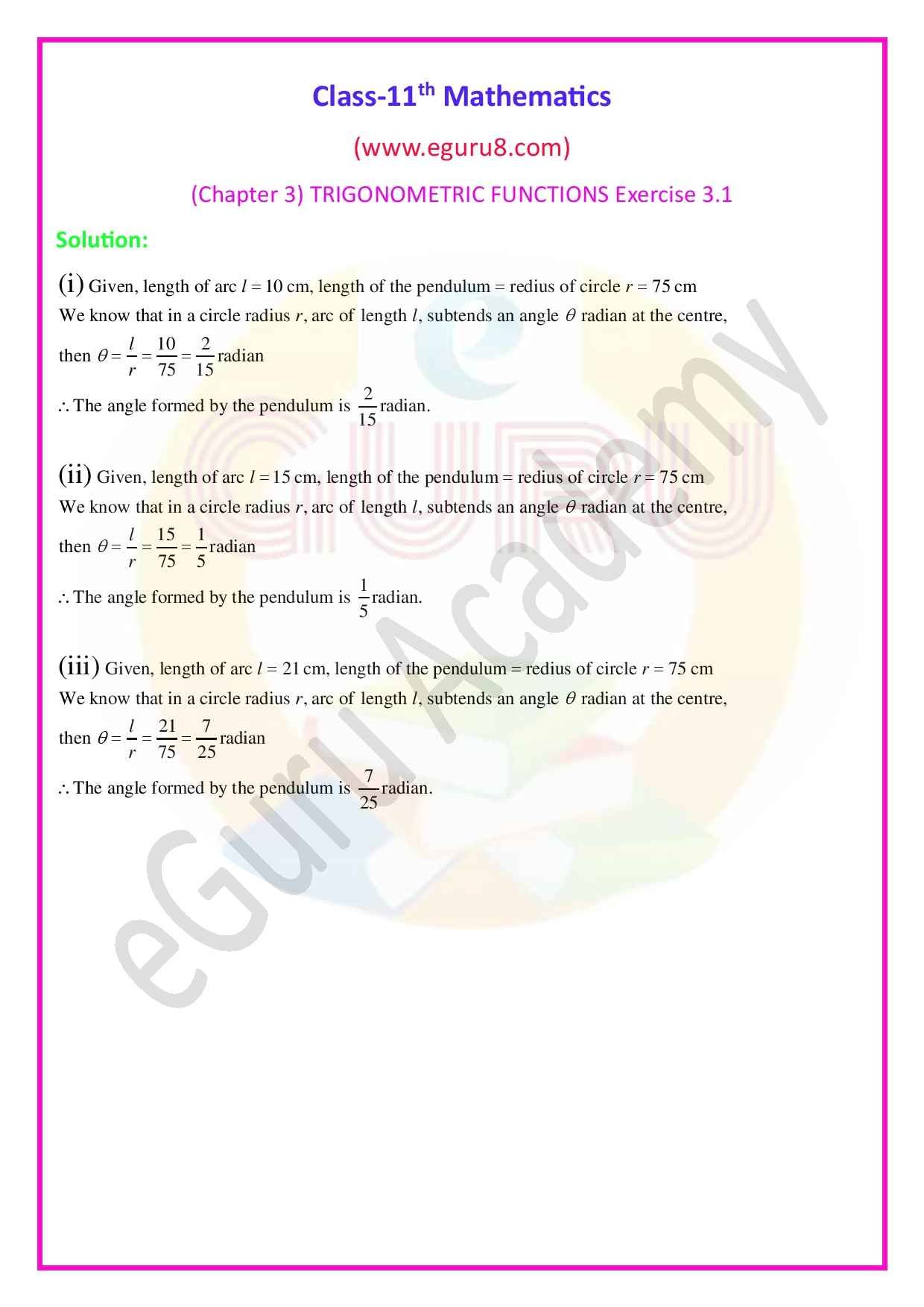 NCERT Solutions Class 11 Maths Chapter 3 Exercise 3.1.Q7 Solution