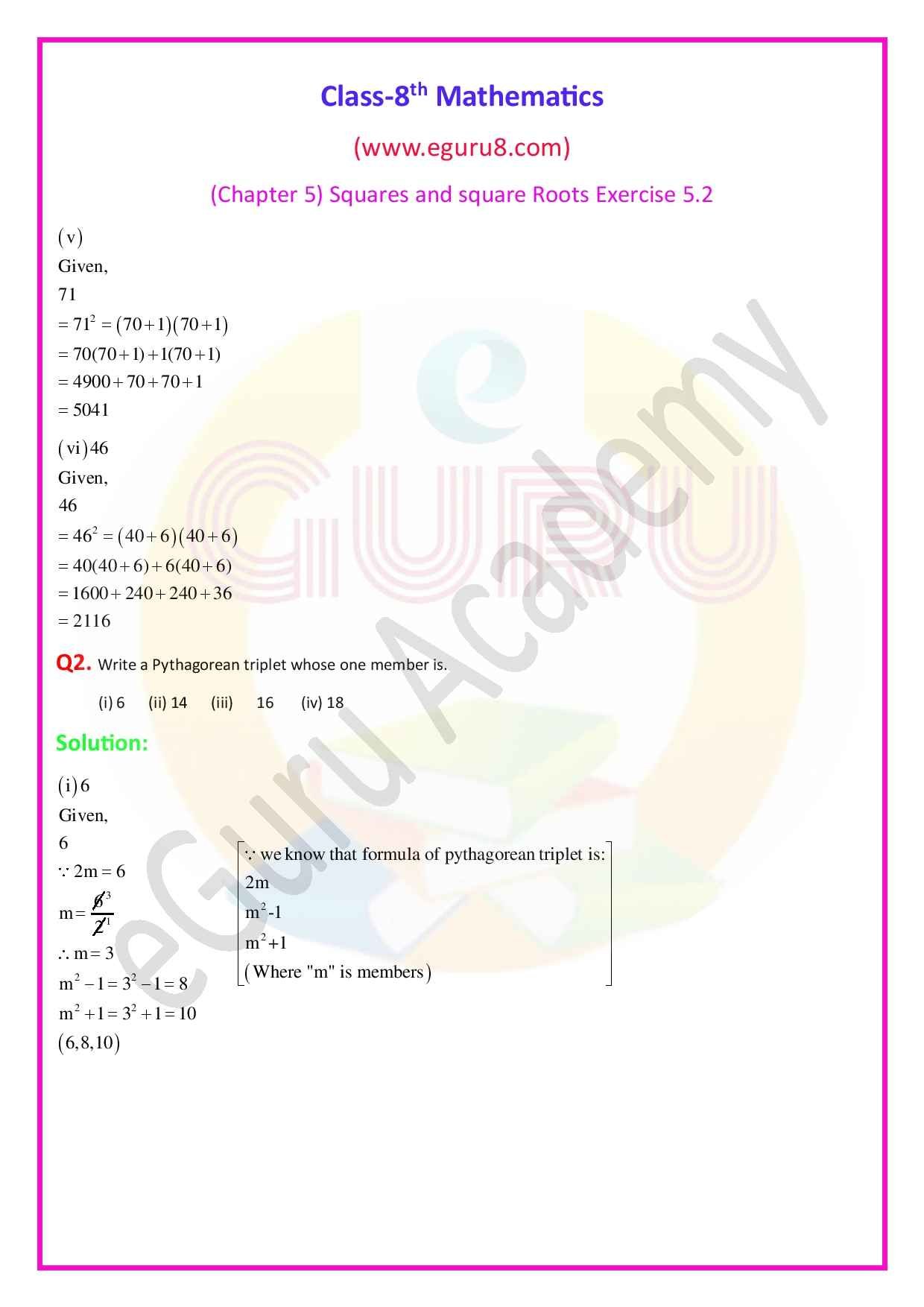 NCERT Solutions Class 8 Maths Chapter 5 Exercise 5.2. Q.2 Solution