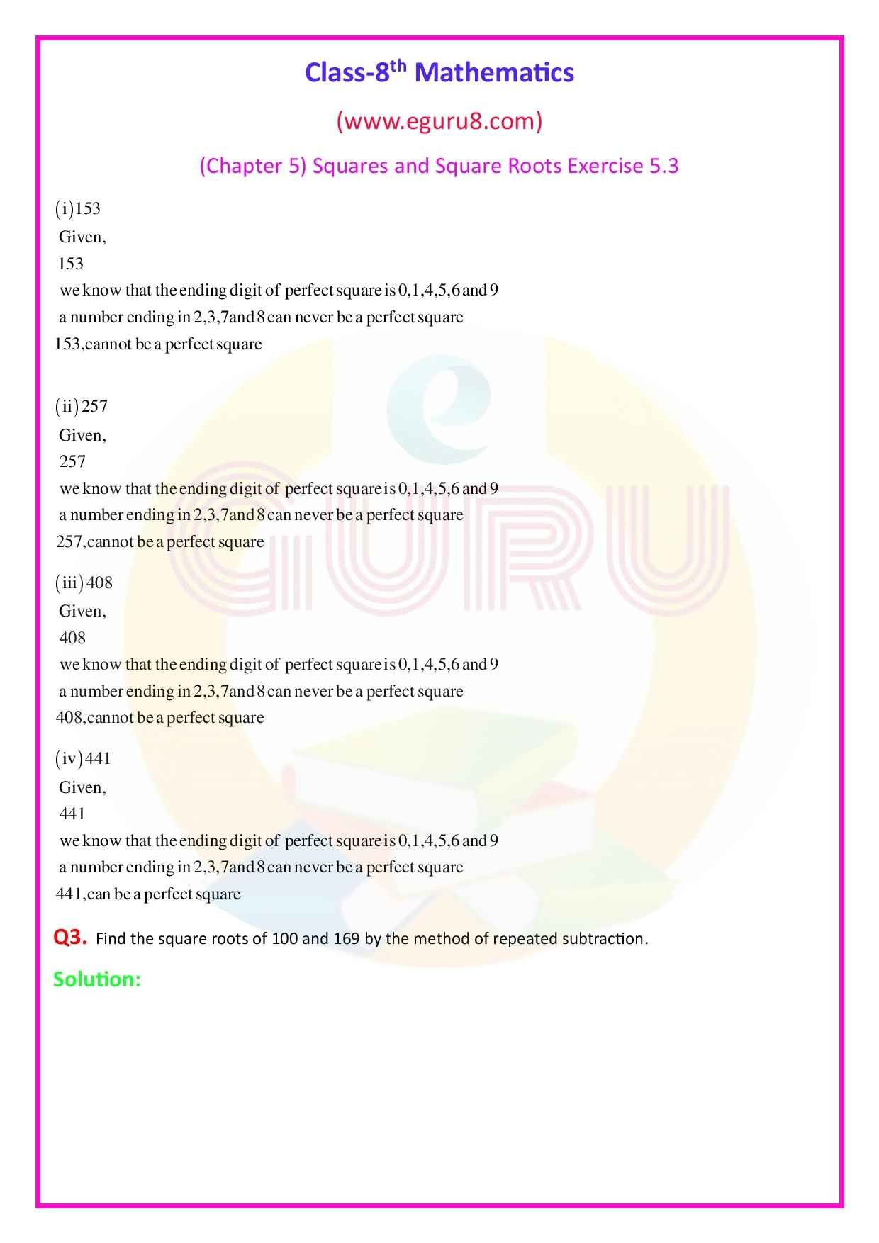 NCERT Solutions Class 8 Maths Chapter 5 Exercise 5.3. Q.2 Solution