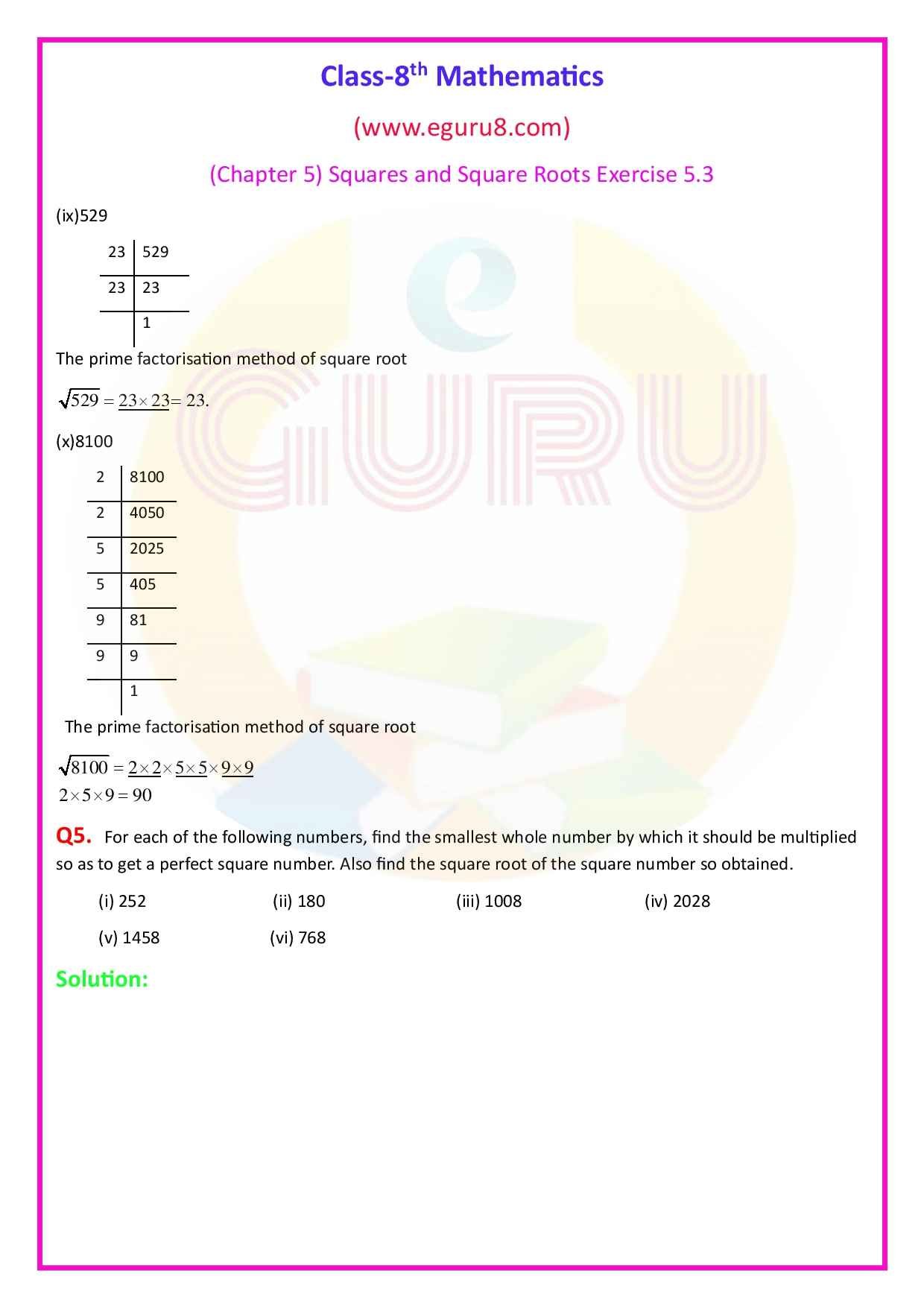 NCERT Solutions Class 8 Maths Chapter 5 Exercise 5.3. Q.5 Solution