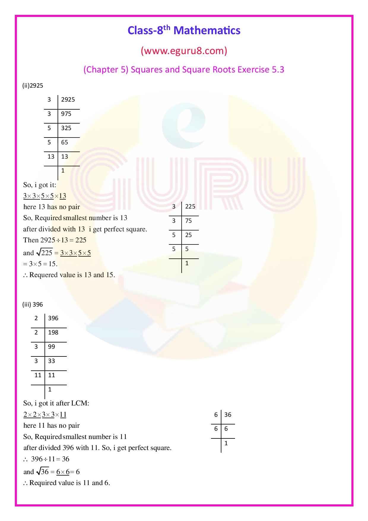 NCERT Solutions Class 8 Maths Chapter 5 Exercise 5.3. Q.6 remaining's Solutions