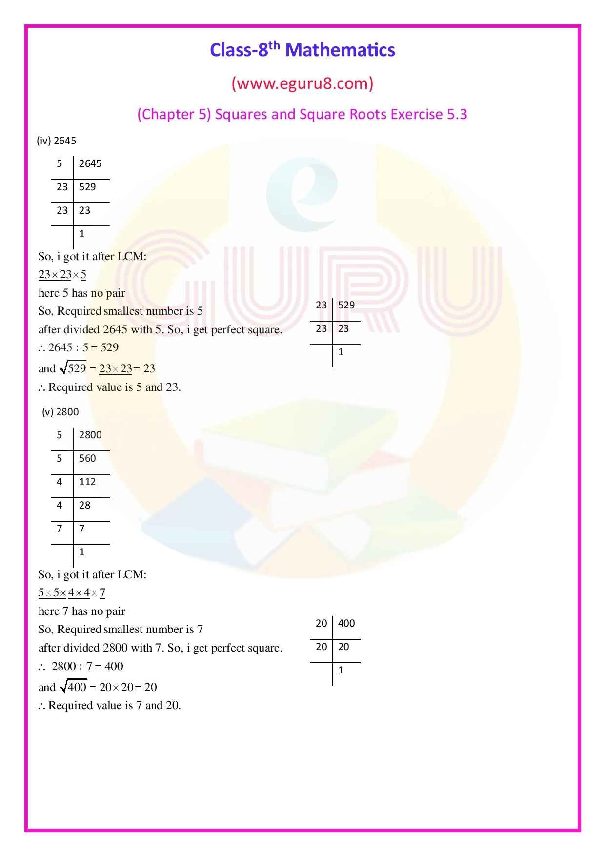 NCERT Solutions Class 8 Maths Chapter 5 Exercise 5.3. Q.6 remaining's Sol.